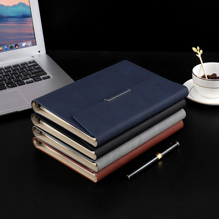 6 Hole Three Fold Loose-leaf Case A5 Business Notebook Office Stationery Notepad(Brown)