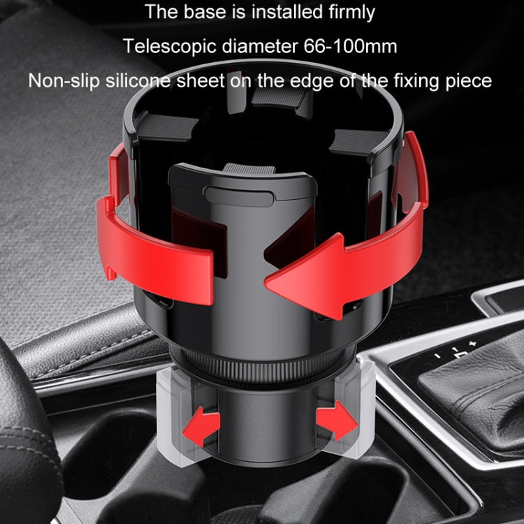 2 in 1 Car Center Console Water Cup Holder Multi-purpose Storage Box(Black) - free shipping - PMC TechLife - Order now!