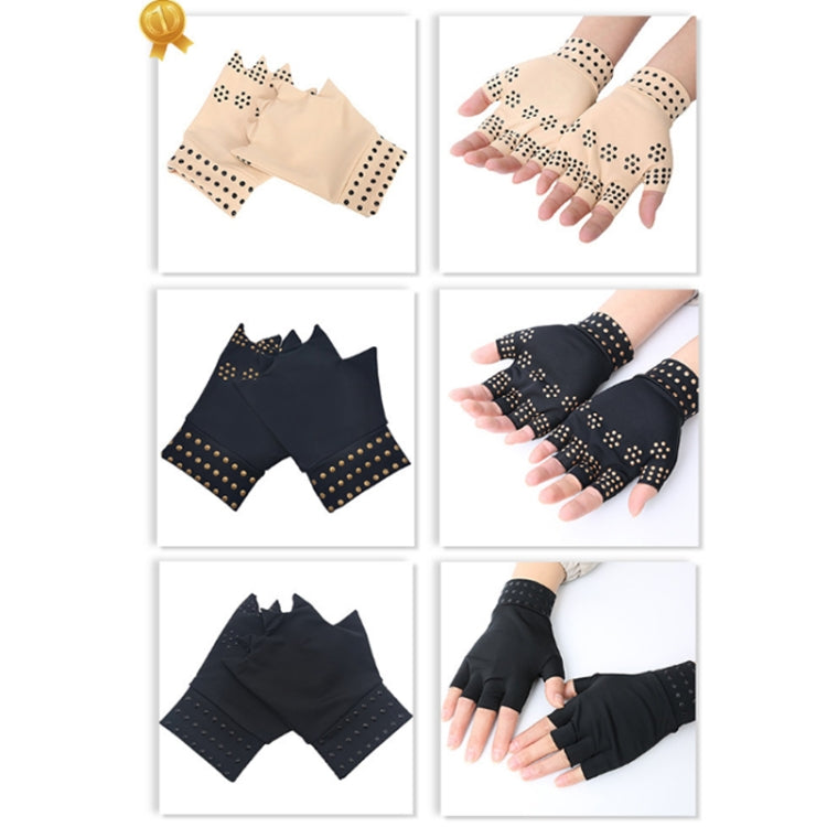 Dispensing Half Finger Non-slip Pressure Gloves Joint Training Sports Gloves, Free Size(Black Black Dots) - Cycling Gloves by PMC TechLife | Online Shopping South Africa | PMC TechLife | Buy Now Pay Later Mobicred