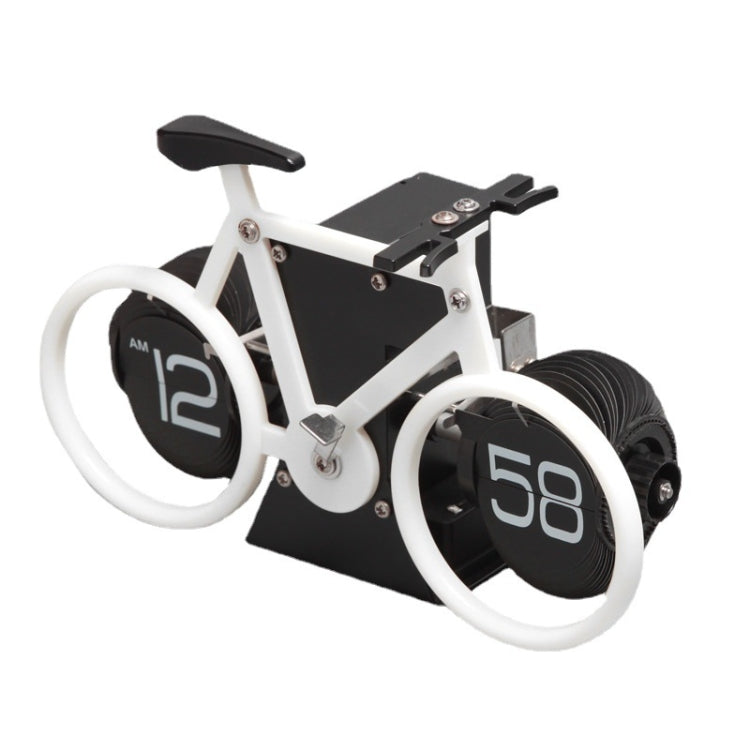 HY-F087 Retro Bicycle Shape Automatic Flip Home Decorative Turning Clock(Yellow)