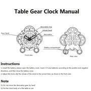 HY-G001 Rotating Double Gear Living Room Stainless Steel Decorative Clock(Silver)