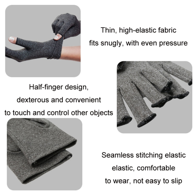 Outdoor Half Finger Joint Care Compression Cycling Gloves, Size: XL(Gray) - Cycling Gloves by PMC TechLife | Online Shopping South Africa | PMC TechLife | Buy Now Pay Later Mobicred