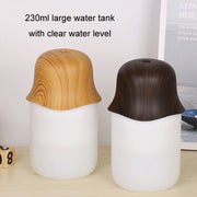 Desktop USB Humidifier Wood Grain Air Aromatherapy Night Light(Dark Color)