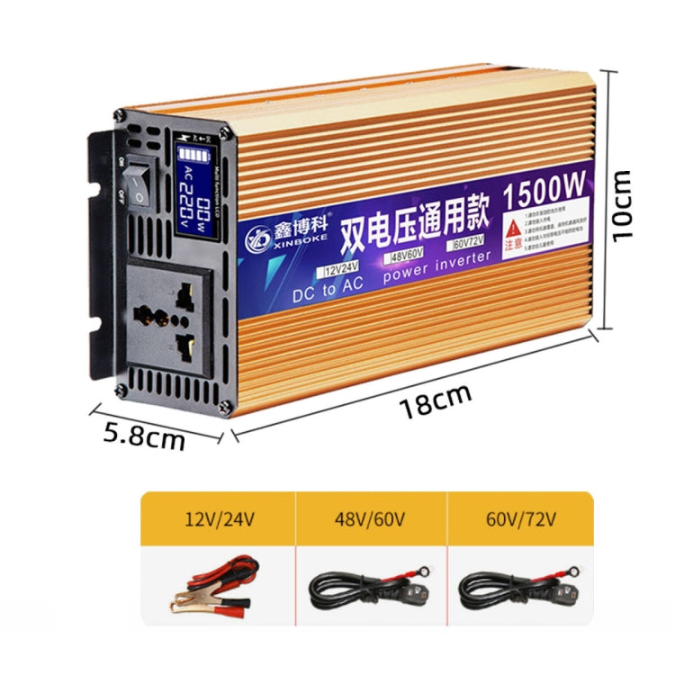 XINBOKE Universal Positive Wave Car Inverter Home Solar Inverter 12V/24V 1500W To 220V 700W - Modified Square Wave by PMC TechLife | Online Shopping South Africa | PMC TechLife | Buy Now Pay Later Mobicred