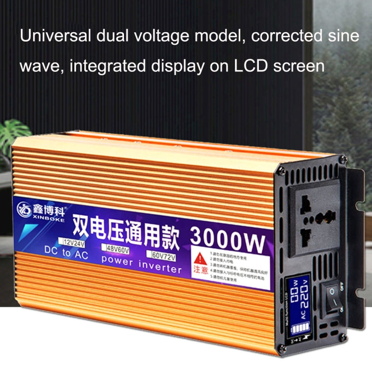 XINBOKE Universal Positive Wave Car Inverter Home Solar Inverter 12V/24V 3000W To 220V 1200W - Modified Square Wave by PMC TechLife | Online Shopping South Africa | PMC TechLife | Buy Now Pay Later Mobicred
