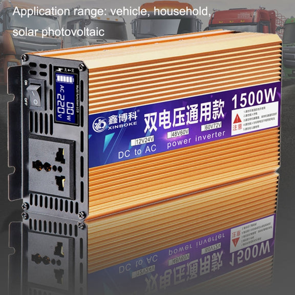 XINBOKE Universal Positive Wave Car Inverter Home Solar Inverter 60V/72V 3000W To 220V 1200W