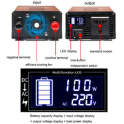 XINBOKE Universal Positive Wave Car Inverter Home Solar Inverter 60V/72V 3000W To 220V 1200W
