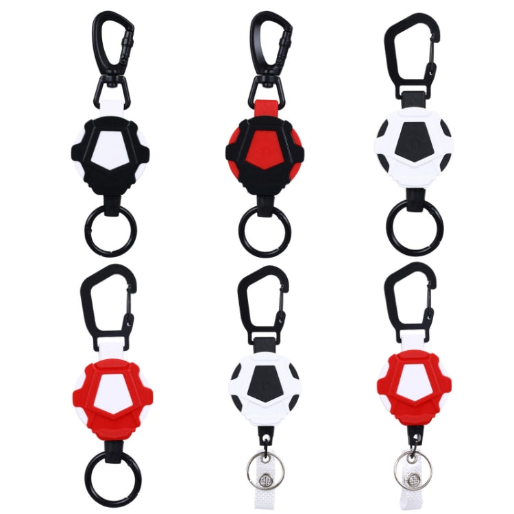 Telescopic High Resilience Steel Wire Rope Metal Anti-theft Buckle(Quick Release Ring White Black) - Hooks by PMC Jewellery | Online Shopping South Africa | PMC Jewellery | Buy Now Pay Later Mobicred