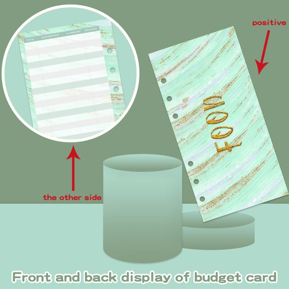 A6 Crocodile Pattern PU Leather Loose-Leaf Binder Budget Notebook Cash Envelope Organizer(Warm White)