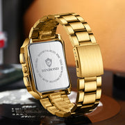 BINBOND B4143 Rectangular Outdoor Men Water-resistant Quartz Watches(Full Gold-Black)