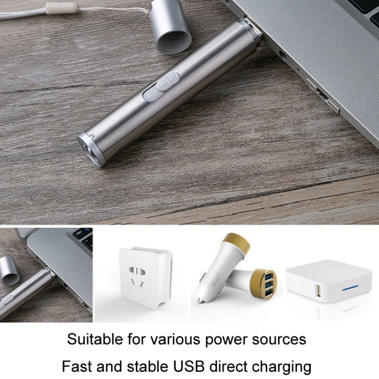 3 in 1 USB Rechargeable Flashlight Infrared Laser Pen Currency Detector Lamp(Silver) - Mini Flashlight by PMC TechLife | Online Shopping South Africa | PMC TechLife