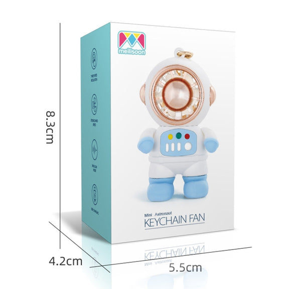 6092 Cartoon Astronaut Fan With Lanyard Portable Mini USB Charging Fan(Pink)