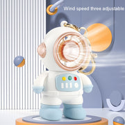 6092 Cartoon Astronaut Fan With Lanyard Portable Mini USB Charging Fan(Pink)