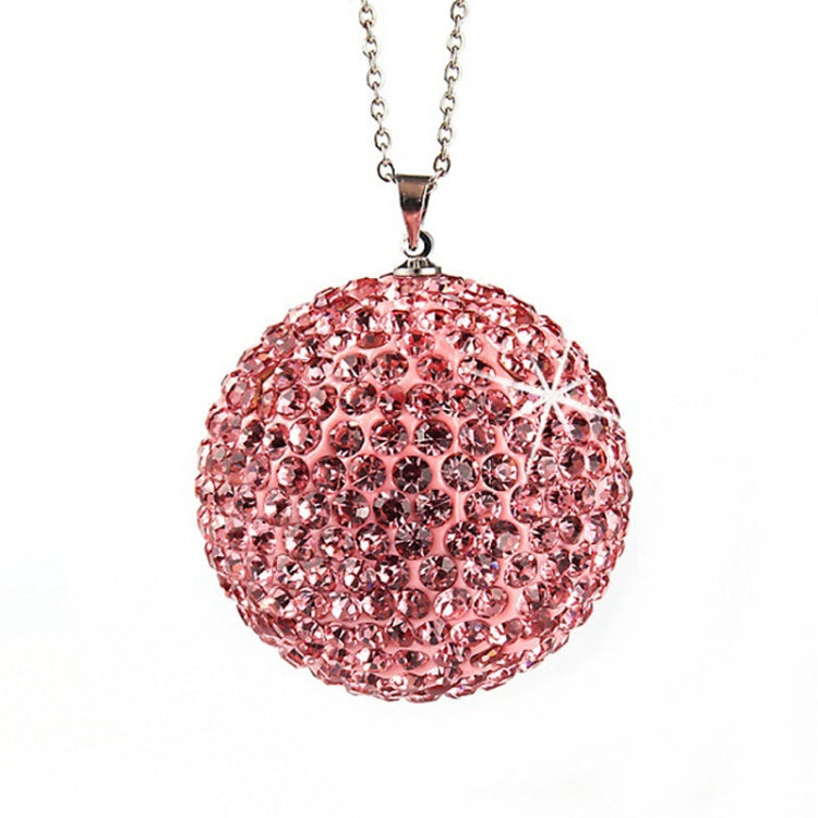 Car Diamond Crystal Ball Rearview Mirror Decoration Pendant(Pink) - free shipping - PMC TechLife - Order now!