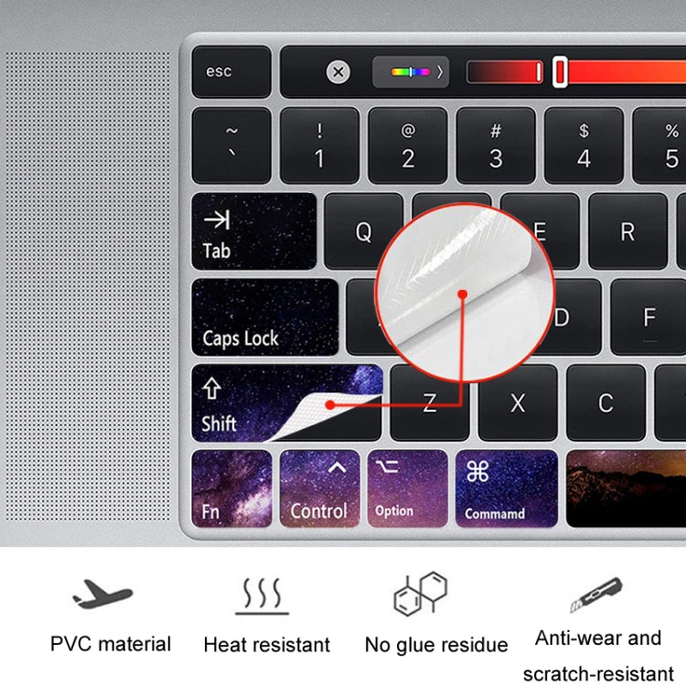 for Macbook Air 13.3 inch 5pcs Laptop Keyboard PVC Sticker(Pink Colorful)
