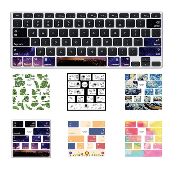 for Macbook Air 13.3 inch 5pcs Laptop Keyboard PVC Sticker(Pink Colorful)