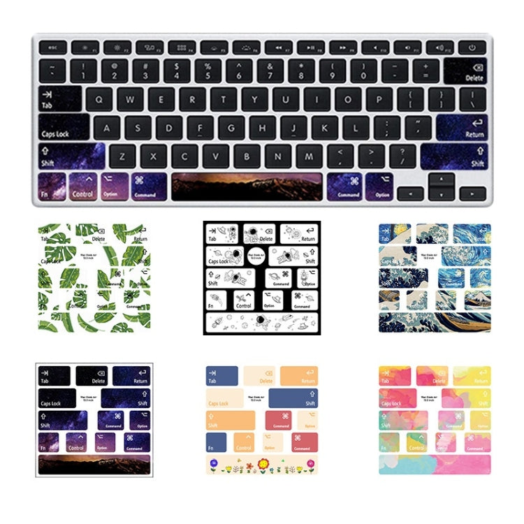 for Macbook Air 13.3 inch 5pcs Laptop Keyboard PVC Sticker(Pink Colorful)