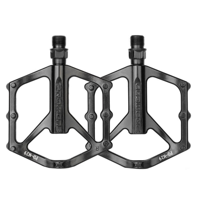 PROMEND PD-M29 1pair DU Bearings Pedal Aluminum Mountain Car Peilin Riding Foot Pedal(Black)