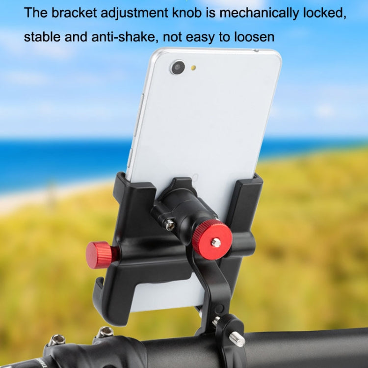 PROMEND SJJ-297 Aluminum Alloy Rotation Adjustable Bicycle Mobile Phone Bracket(Black) - Holders by PMC TechLife | Online Shopping South Africa | PMC TechLife | Buy Now Pay Later Mobicred