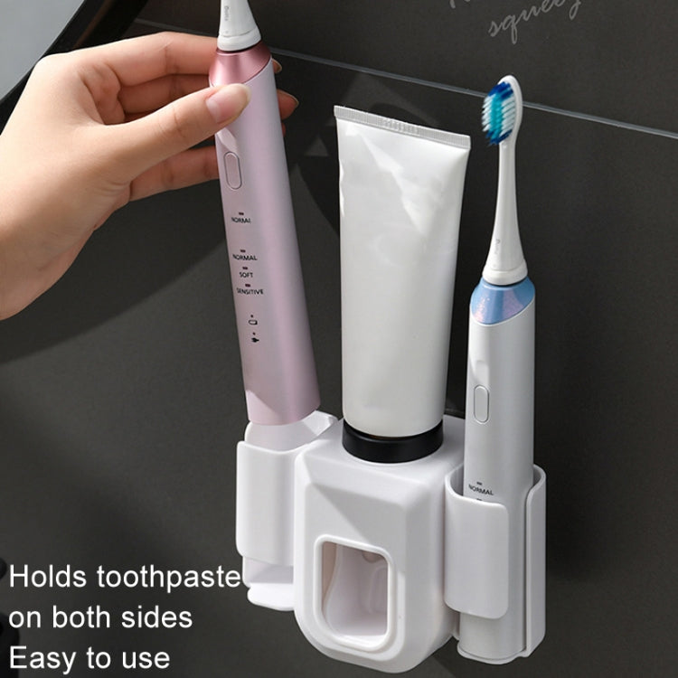 Electric Toothbrush Holder Automatic Toothpaste Squeezer Bathroom Wall Mounted Toothpaste Holder(White) - Toothpaste Squeezing Device by PMC TechLife | Online Shopping South Africa | PMC TechLife