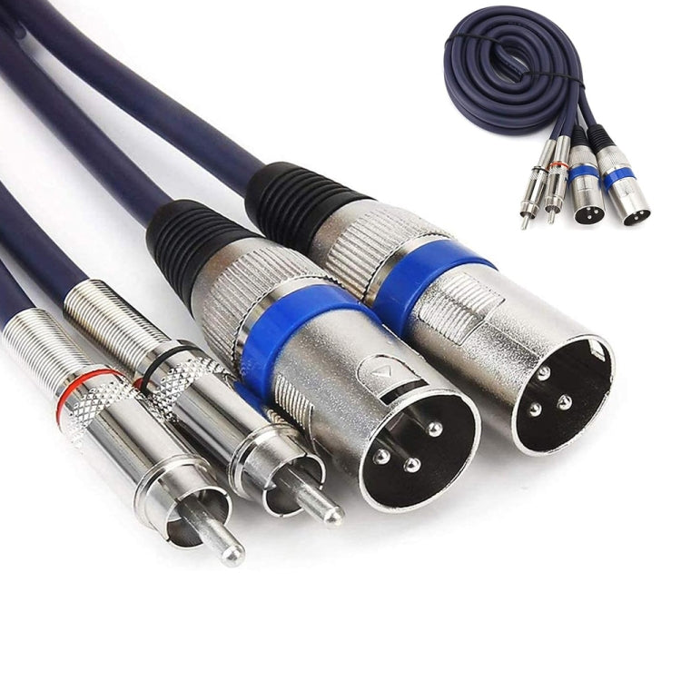 2RCA Male 2XLR Caron Male Speaker Audio Balance Cable, Length: 5m - Microphone Audio Cable & Connector by PMC TechLife | Online Shopping South Africa | PMC TechLife | Buy Now Pay Later Mobicred