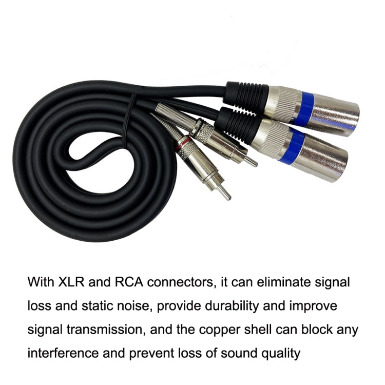2RCA Male 2XLR Caron Male Speaker Audio Balance Cable, Length: 5m - Microphone Audio Cable & Connector by PMC TechLife | Online Shopping South Africa | PMC TechLife | Buy Now Pay Later Mobicred
