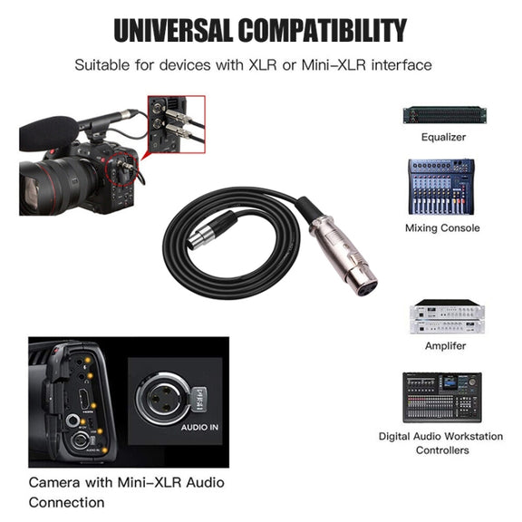 Xlrmini Caron Female To Mini Female Balancing Cable For 48V Sound Card Microphone Audio Cable, Length: 5m