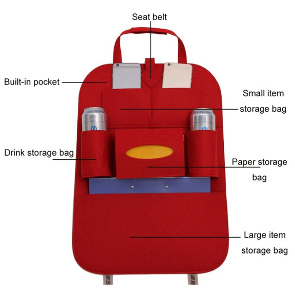 Car Multifunctional Seat Back Storage Hanging Bag, Size: 40x56cm(Pink)