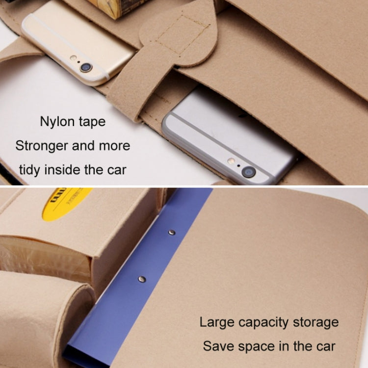 Car Multifunctional Seat Back Storage Hanging Bag, Size: 40x56cm(Cream Color)