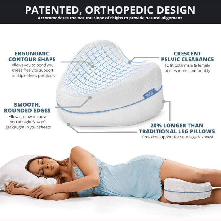 Body Memory Cotton Leg Pillow Sleeping Orthopedic Sciatica Back Hip Joint for Pain Relief(White Inner) - Cushions & Pillows by PMC TechLife | Online Shopping South Africa | PMC TechLife