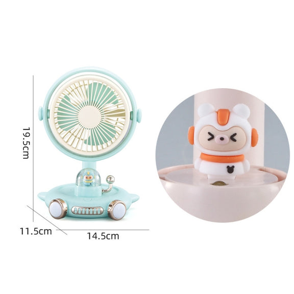 Household Cute Pet Fan USB Desktop Night Light Fan(Apricot)
