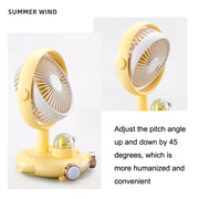 Household Cute Pet Fan USB Desktop Night Light Fan(Apricot)