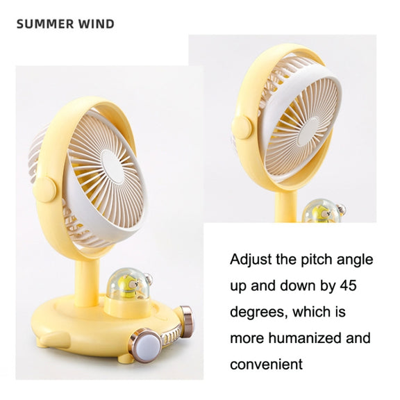 Household Cute Pet Fan USB Desktop Night Light Fan(Apricot)