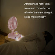 Household Cute Pet Fan USB Desktop Night Light Fan(Apricot)