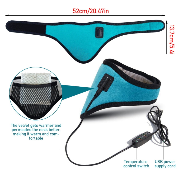 USB Electric Heating Neck Protector Graphene Neck Pain Relief Tool(Sea Green)