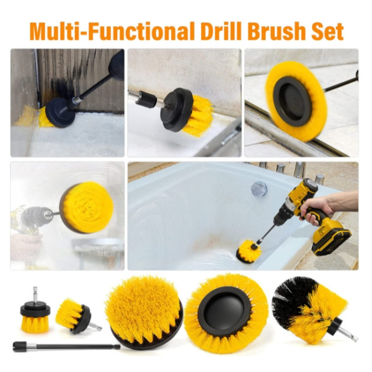 8 In 1 Electric Drill Crevice Cleaning Brush Car Wash Tool Set, Size: B Model(Yellow) - Car washing supplies by PMC TechLife | Online Shopping South Africa | PMC TechLife | Buy Now Pay Later Mobicred