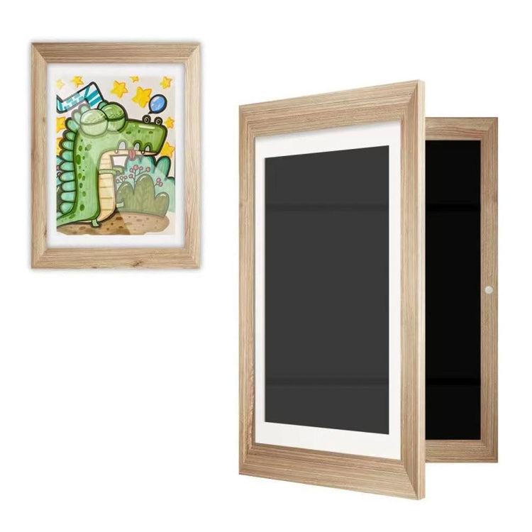 Plastic Children Art Frames Magnetic Front Open Frametory for Poster Photo Drawing Paintings Pictures(Wood Color) - Photo Albums & Photo Frames by PMC TechLife | Online Shopping South Africa | PMC TechLife