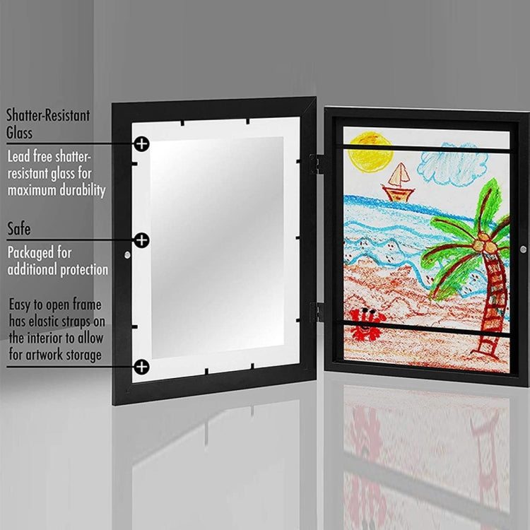 Plastic Children Art Frames Magnetic Front Open Frametory for Poster Photo Drawing Paintings Pictures(Wood Color) - Photo Albums & Photo Frames by PMC TechLife | Online Shopping South Africa | PMC TechLife