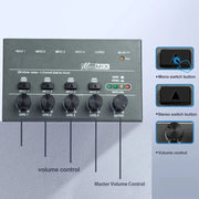 4 Way mixer With Single Channel Stereo Switching Mini Signal Hybrid Small Audio