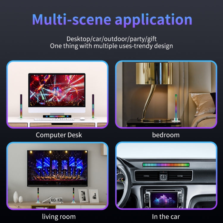 RGB Sound-controlled Rhythmic Response Lights Music Ambient LED Pick-up Lights Charging(16 Light+APP White) - Novelty Lighting by PMC TechLife | Online Shopping South Africa | PMC TechLife