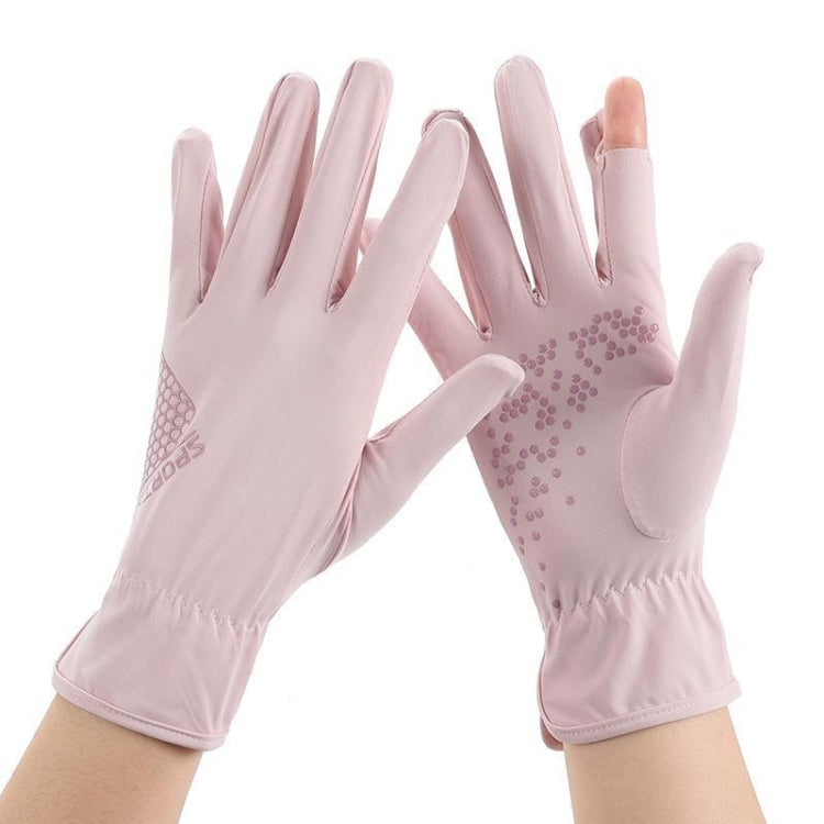 1pair Driving Sunscreen Anti-ultraviolet Thin Summer Ice Silk Dew Finger Non-slip Riding Gloves Free Size(Cosmetic) - free shipping - PMC TechLife - Order now!