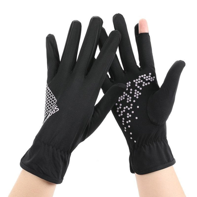 1pair Driving Sunscreen Anti-ultraviolet Thin Summer Ice Silk Dew Finger Non-slip Riding Gloves Free Size(Cloud Black) - Safety Gloves by PMC TechLife | Online Shopping South Africa | PMC TechLife | Buy Now Pay Later Mobicred