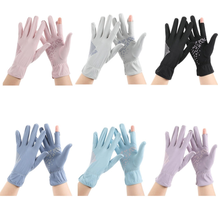 1pair Driving Sunscreen Anti-ultraviolet Thin Summer Ice Silk Dew Finger Non-slip Riding Gloves Free Size(Cosmetic) - free shipping - PMC TechLife - Order now!