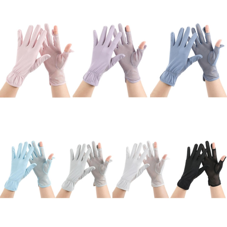 1pair Summer Sunscreen Breathable Thin Anti-ultraviolet Finger Fishing Ice Silk Gloves Free Size(Clove Purple) - Safety Gloves by PMC TechLife | Online Shopping South Africa | PMC TechLife | Buy Now Pay Later Mobicred