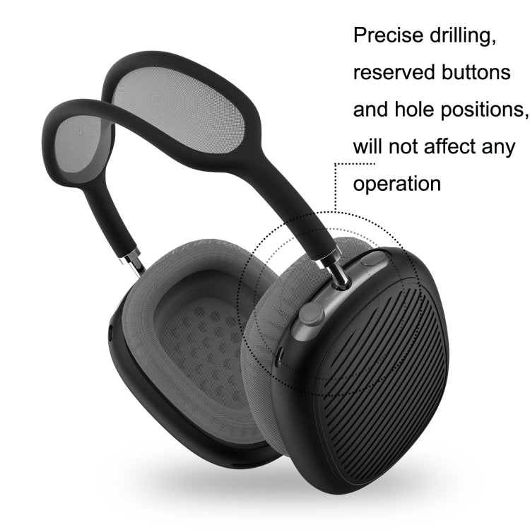 T2 For Apple AirPods Max 1pair Bluetooth Headset Anti-Fall Silicone Protective Case(Black) - For AirPods Max by PMC TechLife | Online Shopping South Africa | PMC TechLife