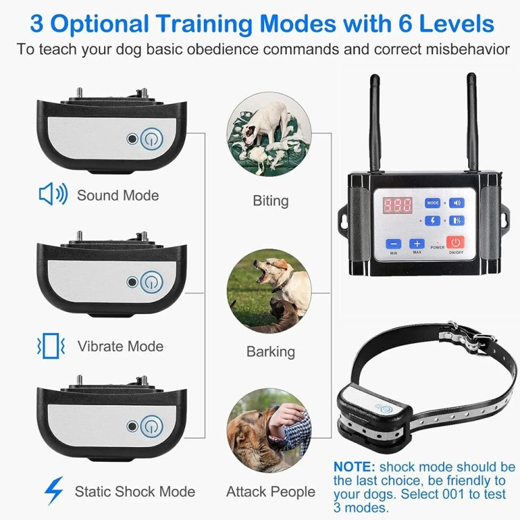 Outdoor Wireless Electronic Pet Fence Night Reflective Collar, Specification: One for One(EU Plug) - Training Aids by PMC TechLife | Online Shopping South Africa | PMC TechLife | Buy Now Pay Later Mobicred