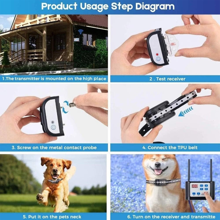 Outdoor Wireless Electronic Pet Fence Night Reflective Collar, Specification: One for Two(EU Plug)