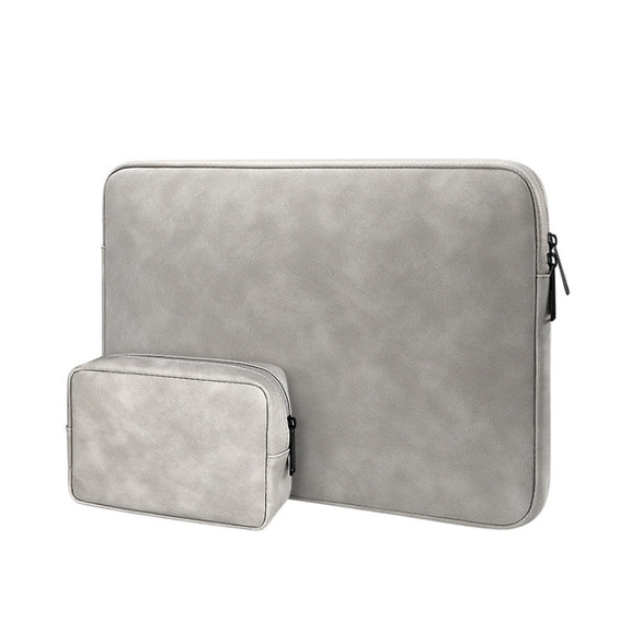 ND12 Lambskin Laptop Lightweight Water-resistant Sleeve Bag, Size: 14.1-15.4 inches(Gray with Bag)