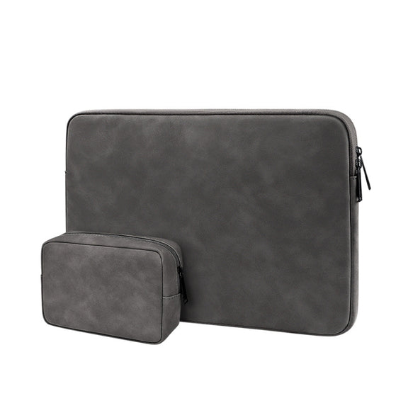 ND12 Lambskin Laptop Lightweight Water-resistant Sleeve Bag, Size: 14.1-15.4 inches(Deep Gray with Bag)