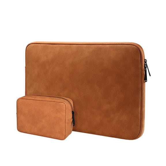ND12 Lambskin Laptop Lightweight Water-resistant Sleeve Bag, Size: 14.1-15.4 inches(Yellow with Bag)